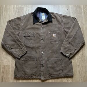 Vintage Carhartt Blanket-Lined Chore Coat “Dark Brown” Sz L (T)
